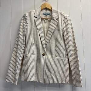 Antonio Melani Womens Striped Linen Blend Preppy‎ Career Blazer Size 4 Business
